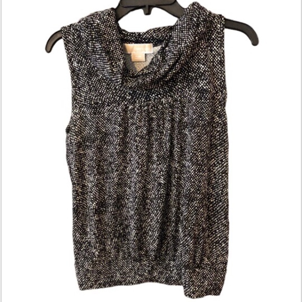 Michael Kors rayon tank top, black and white,  cowl neck sleeveless, MP